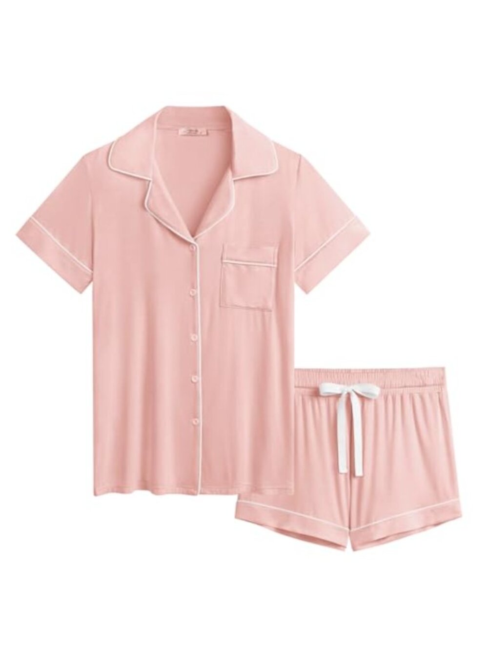 Bamboo Viscose Pajama Shorts Set Button Up Cooling PJ Set Women